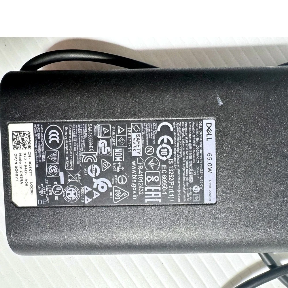 Genuine Dell AC Power Adapter Cord Power Cable 3-Prong